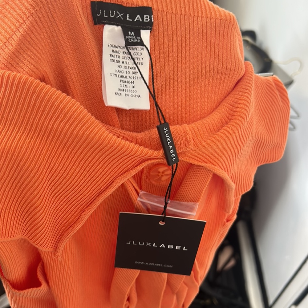 JLUXLABEL knit high waist skirt in light orange - Picture 9 of 10